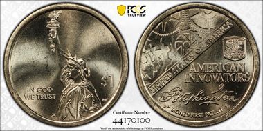 2018-D $1 American Innovation Series  Washington-Signed 1st Patent Position B MS67