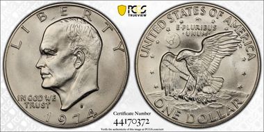 1974-S $1 Silver MS69
