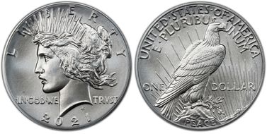 2021 $1 Peace Dollar 100th Anniversary First Strike MS70