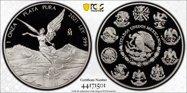 2021-Mo Onza Libertad  Ag PR70DCAM