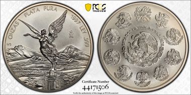 1997-Mo 5 Onza Libertad Ag MS68