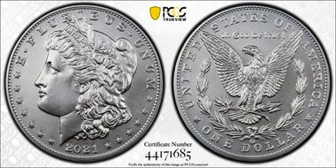 2021-CC Privy $1 Morgan Dollar 100th Anniversary MS70