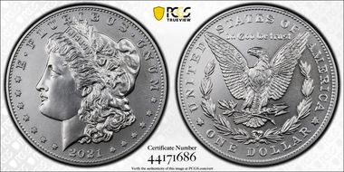 2021-D $1 Morgan Dollar 100th Anniversary MS69