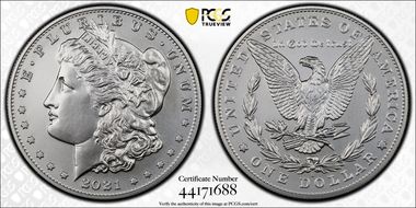 2021-S $1 Morgan Dollar 100th Anniversary MS70