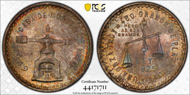 1949-Mo Onza KM-M49a  Ag MS66