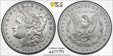 2021-O Privy $1 Morgan Dollar 100th Anniversary MS70