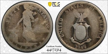 1944-S 50C KM-183  Ag AG3