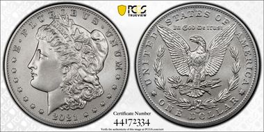 2021-CC Privy $1 Morgan Dollar 100th Anniversary First Strike MS70