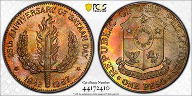 1967 Peso Bataan Day PL67