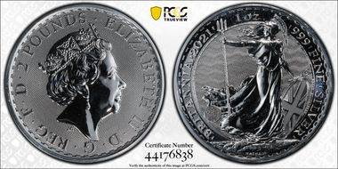 2021 £2 Britannia Ag MS69