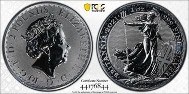 2021 £2 Britannia Ag MS69
