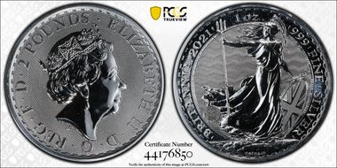 2021 £2 Britannia Ag MS69