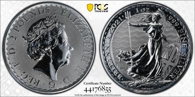 2021 £2 Britannia Ag MS67