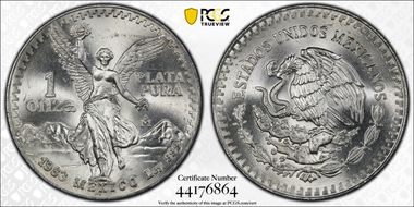 1983-Mo Onza Libertad Ag MS67