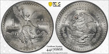 1983-Mo Onza Libertad Ag MS67