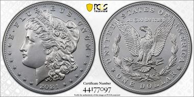 2021 $1 Morgan Dollar 100th Anniversary First Strike MS70
