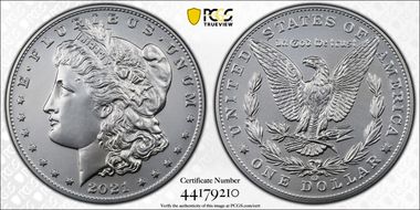 2021-CC Privy $1 Morgan Dollar 100th Anniversary MS70