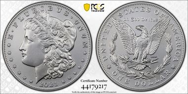 2021-S $1 Morgan Dollar 100th Anniversary MS70