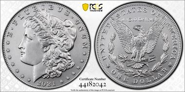 2021-D $1 Morgan Dollar 100th Anniversary First Strike MS70