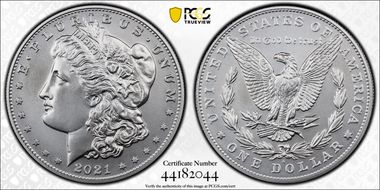 2021-S $1 Morgan Dollar 100th Anniversary First Strike MS70