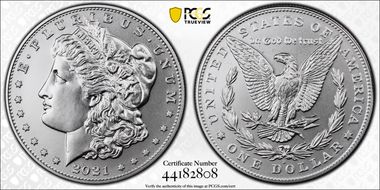 2021-D $1 Morgan Dollar 100th Anniversary First Strike MS70