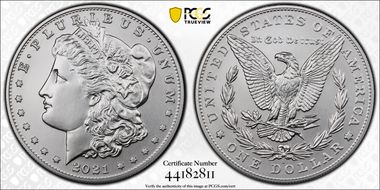 2021-S $1 Morgan Dollar 100th Anniversary First Strike MS70