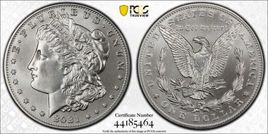 2021-D $1 Morgan Dollar 100th Anniversary MS70