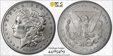 2021 $1 Morgan Dollar 100th Anniversary MS70