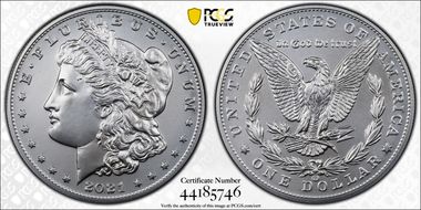 2021-CC Privy $1 Morgan Dollar 100th Anniversary MS70