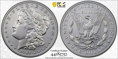 2021-S $1 Morgan Dollar 100th Anniversary MS70