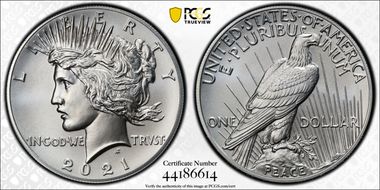 2021 $1 Peace Dollar 100th Anniversary First Strike MS69