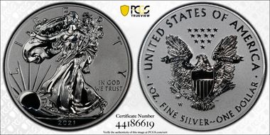 2021-W $1 Silver Eagle Rev PR - Type 1 Designer Edition - First Strike PR69