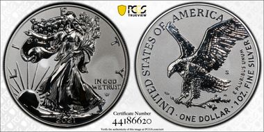 2021-S $1 Silver Eagle Rev PR - Type 2 Designer Edition - First Strike PR69