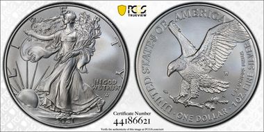 2021-W $1 Burnished Silver Eagle-Type 2 First Strike SP70