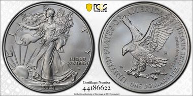 2021-W $1 Burnished Silver Eagle-Type 2 First Strike SP70