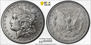 2021-CC Privy $1 Morgan Dollar 100th Anniversary First Strike MS70