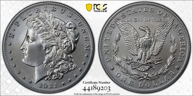 2021-O Privy $1 Morgan Dollar 100th Anniversary First Strike MS70