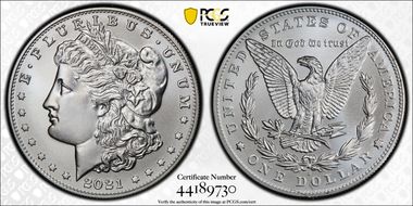 2021-D $1 Morgan Dollar 100th Anniversary First Strike MS70