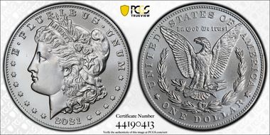 2021-D $1 Morgan Dollar 100th Anniversary First Strike MS69