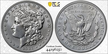 2021-D $1 Morgan Dollar 100th Anniversary First Strike MS70