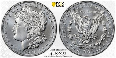 2021-S $1 Morgan Dollar 100th Anniversary First Strike MS70