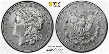 2021-S $1 Morgan Dollar 100th Anniversary MS70