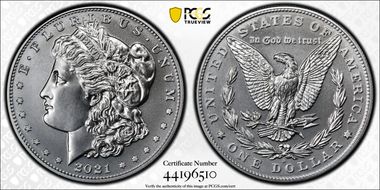 2021-D $1 Morgan Dollar 100th Anniversary MS70