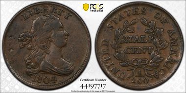 1804 1/2C Crosslet 4, Stems VF25BN