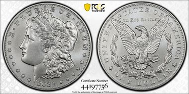 2021-D $1 Morgan Dollar 100th Anniversary MS70