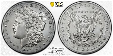 2021-O Privy $1 Morgan Dollar 100th Anniversary MS70