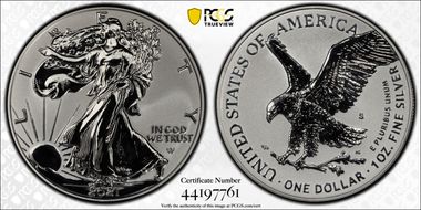 2021-S $1 Silver Eagle Rev PR - Type 2 Designer Edition PR70