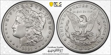 2021-CC Privy $1 Morgan Dollar 100th Anniversary First Strike MS69