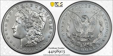 2021-D $1 Morgan Dollar 100th Anniversary MS69