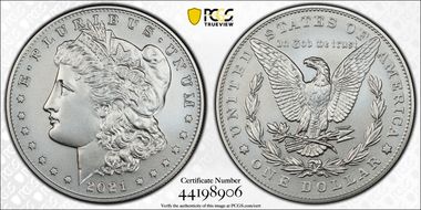 2021-S $1 Morgan Dollar 100th Anniversary MS70